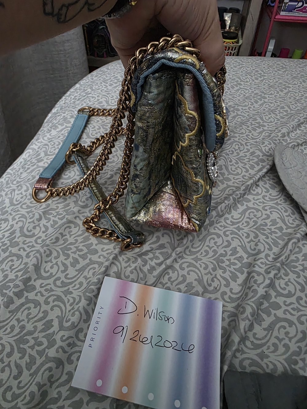 KURT GEIGER Multicolor Floral Gem Shoulder Bag - Picture 9 of 9